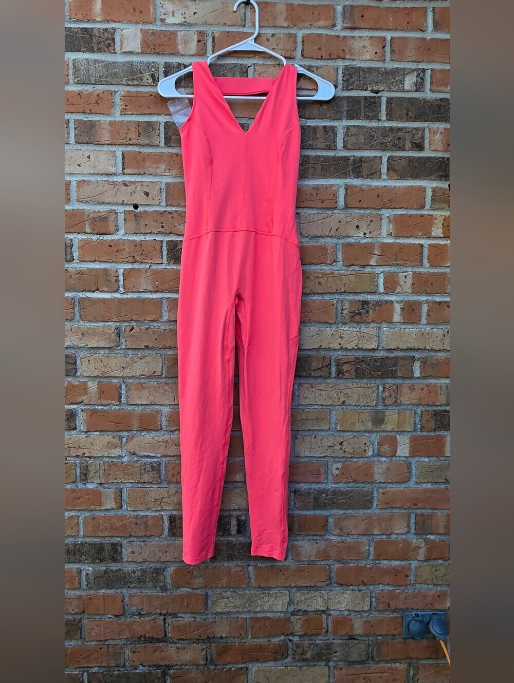 Free People Coral Pink V-Neck Sleeveless Jumpsuit